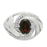 Anillo De Plata Con Piedra Natural Granate 8