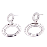 Aretes De Doble Círculo Con Circonia