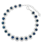Pulsera Círculos de Piedras Preciosas y Circonia Zafiro