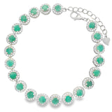 Pulsera Círculos de Piedras Preciosas y Circonia Zafiro