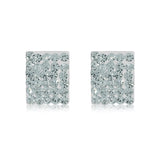 Arete de Cristales Cuadrado Blanco