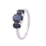 Anillo De Plata Con Piedras Preciosas