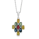 Collar Tulipán de Zafiro Multicolor Multi Zafiro