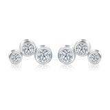 Aretes De Burbujas Plata Con Circonia Circonia