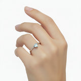 Anillo Dalia de Aguamarina