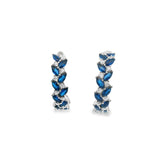 Aretes Hoja de Circonias Azul