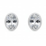 Arete Topaz Blanco Ovalado