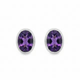 Arete Amatista Ovalado Amatista
