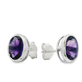 Arete Amatista Ovalado Amatista
