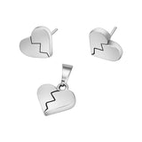 Juego De Plata Corazón Roto