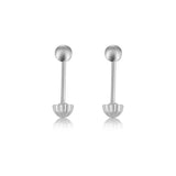 Aretes Dormilona Mini De Bolita Diamantado