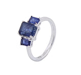 Anillo Triple Rectángulo  Piedras Preciosas