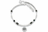 Pulsera Rigida de Plata con Dije Cuadrado