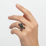 Anillo De Flor Plata Con Madreperla
