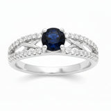 Anillo Solitario de Piedra Preciosa y Circonia Rubí / 6