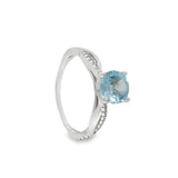 Anillo Rosa de Topacio Azul