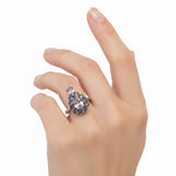 Anillo De Gota Plata Con Piedras Preciosas