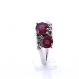 Anillo De Plata Con Piedras Preciosas Y Circonia