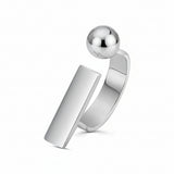Anillo Signo De Exclamación De Plata #7 Ajustable