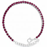 Pulsera De Piedras Preciosas Redondo Rubí