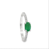 Anillo Eterno Esmeralda Con Circonias