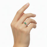 Anillo Eterno Esmeralda Con Circonias Esmeralda / 6