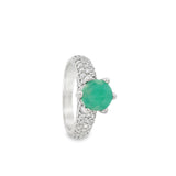 Anillo Solitario Esmeralda Con Circonias Esmeralda / 6