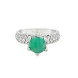 Anillo Solitario Esmeralda Con Circonias Esmeralda / 6