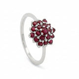 Anillo Flor De Rubí Brillante Rubi / 6