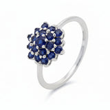 Anillo Flor De Zafiro Brillante