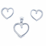 Juego de Corazon con Circonia