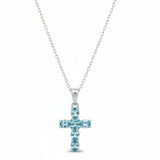 Collar Clavel de Topacio Azul