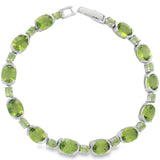 Pulsera De Piedra Natural Ovalo Peridot