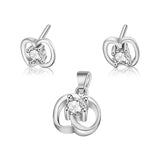 Juego De Plata Con Circonia Durazno