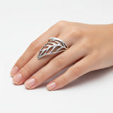 Anillo Hoja de Plata 6