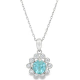 Collar Rosa de Topacio Azul Topaz Azul