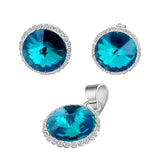 Juego De Plata Con Cristal Verde