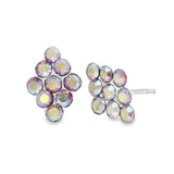 Broquel de Plata con Cristal Blanco Tornasol