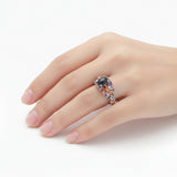 Anillo De Piedra Natural Turmalina Con Zafiro 7