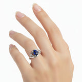 Anillo de Plata con Piedras Preciosas y Circonia