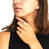 Anillo De Plata Con Piedras Preciosas
