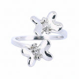 Anillo De Plata Dos Mariposas Ajustable