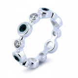Anillo De Plata Ojo Turco Con Circonia