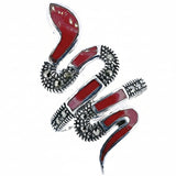 Anillo De Serpiente Plata Con Marquesita