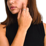 Anillo Solitario De Plata Con Circonia