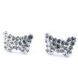 Aretes De Mariposa Plata Con Cristal