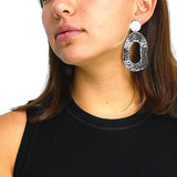 Aretes De Plata Óvalo Onda