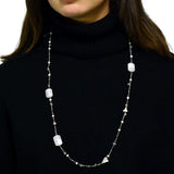 Collar De Plata Largo Ágata Rosa