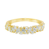 Anillo Esteph Mosaico de Diamantes Lab Corte Baguette, Marquesa y Redondo 0.5ct, Oro 14K