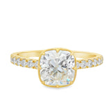 Anillo Marcela Solitario de Diamantes Lab Corte Cojín 1.85ct, Oro 14K